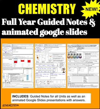 Preview of Full Year Chemistry Guided Notes and Google Slides Bundle Unit 1-14