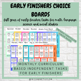 Full Year Early Finisher Choice Boards - Ont. Curriculum B