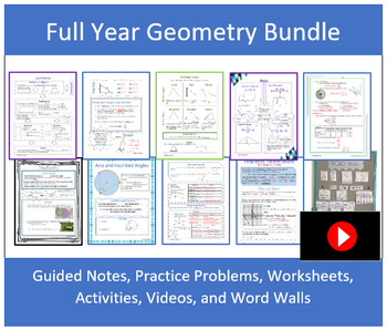 Preview of Full Year Geometry Bundle with Videos