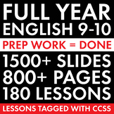 Full Year High School English 180 Days English 9-10 Curriculum Lesson Plans CCSS