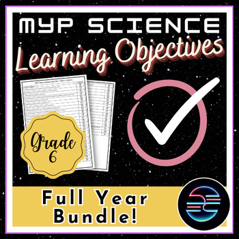 Preview of Full Year Learning Objectives Bundle - Grade 6 MYP Middle School Science