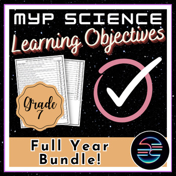 Preview of Full Year Learning Objectives Bundle - Grade 7 MYP Middle School Science