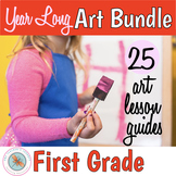 Full Year Long Visual Art Lessons MEGA BUNDLE for First Grade