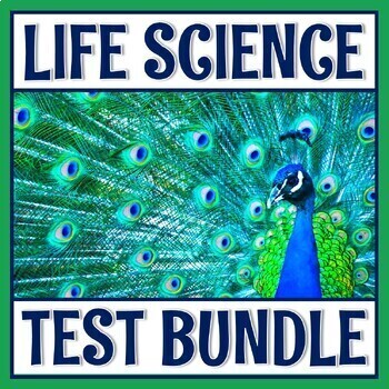 Preview of Full Year Middle School Life Science Biology Test BUNDLE