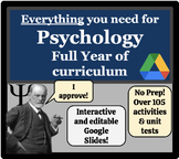 Full Year Psychology Curriculum No-Prep, Student Centered
