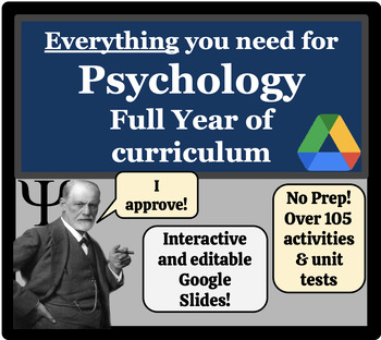 Preview of Full Year Psychology Curriculum No-Prep, Student Centered