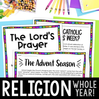Preview of Full Year Religion Curriculum for Catholic Schools (2nd, 3rd, or 4th Grade)