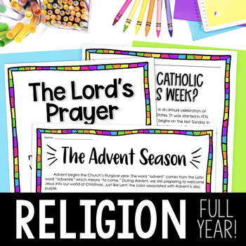 Preview of Full Year Religion Curriculum for Catholic Schools (2nd, 3rd, or 4th Grade)