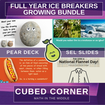 Preview of Full Year SEL, Ice Breaker Slides - PEAR DECK BUNDLE