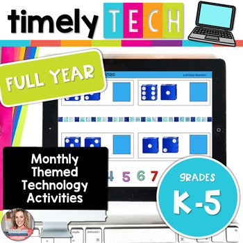 Preview of Full Year Timely Tech | K-5 Computer Lab Monthly Technology Activities Bundle
