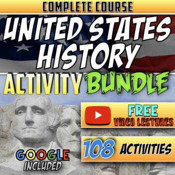 Preview of Full Year U.S. History Course | Distance Learning | Activity Bundle