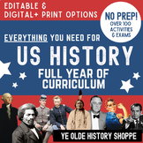 Full Year US History Curriculum No-Prep, Student-Centered 