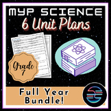 Full Year Unit Plans Bundle - Grade 7 MYP Middle School Science