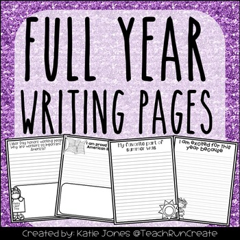 Preview of Full Year Writing Pages Bundle // Distance Learning