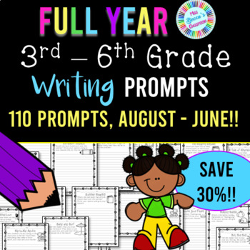 Preview of Full Year Writing Prompts - 3rd Grade, 4th Grade, 5th Grade, 6th Grade - No Prep