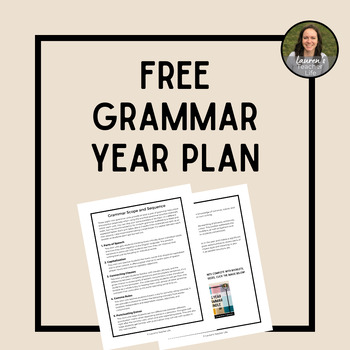 Preview of Full Year of Grammar Scope and Sequence - Middle School High School Grammar