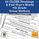 Full Year of Texas History CLOZE Activities | 7th Grade |