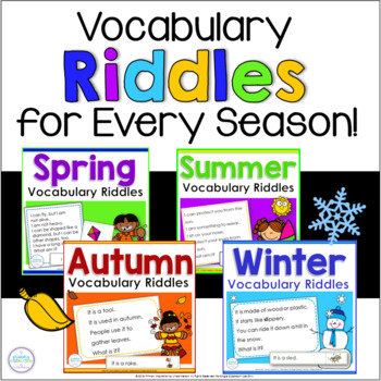 Preview of Vocabulary Bundle - Spring, Summer, Autumn, & Winter Riddles