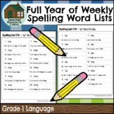 Full Year of Weekly Spelling Word Lists (Grade 1 Language)