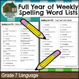 Full Year of Weekly Spelling Word Lists (Grade 7 Language)