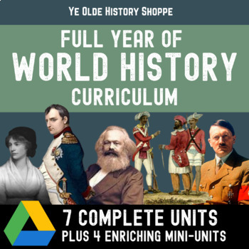 Preview of Full Year of World History Curriculum - No Prep Digital Resources + Assessment