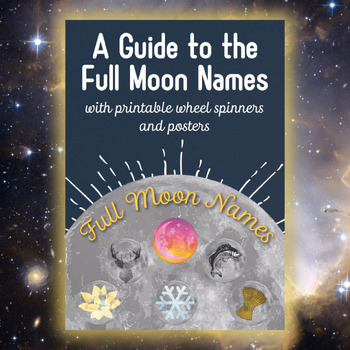 Preview of Full moon month names pack: name origins, craft activity, posters & flash cards