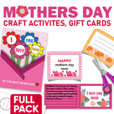 Full pack May Mother's Day Printable Gift cards, craft act