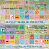 Fully Colored Rebus Puzzle Game Frames 501–600 PNGs