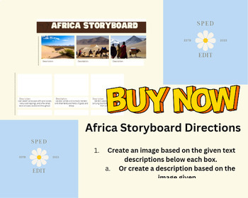 Preview of Fully Editable Africa Geography Storyboard Activity