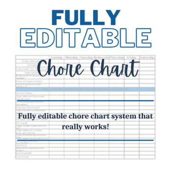 Preview of Fully Editable Chore Chart System
