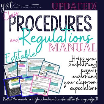 Preview of UPDATED!! Fully Editable! Class Procedures & Regulations