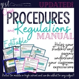 UPDATED!! Fully Editable! Class Procedures & Regulations