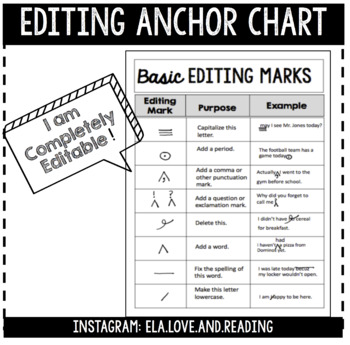 Preview of EDITING MARKS Anchor Chart (Fully Editable)