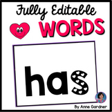 400 Fully Editable Heart Words {Aligns with The Science of
