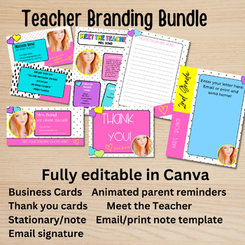 Fully Editable Teacher Branding Parent Communication bundle | TPT