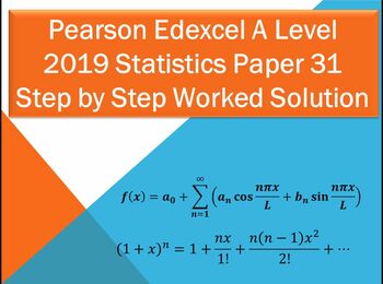 Preview of Fully Solved A Level  2019 Statistics Paper 31