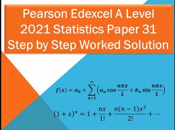 Preview of Fully Solved AS/A Level  2021 Statistics Paper 31