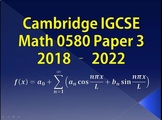 Fully Solved IGCSE Mathematics 0580 Paper 3  (2018 – 2022)