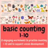Fun 1-10 Counting Worksheets, 8 Worksheets Included