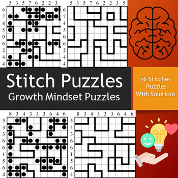Preview of Fun 50 Stitch Puzzles With Solutions | Growth Mindset Puzzles