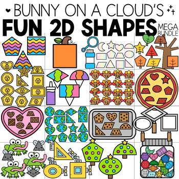 Preview of Fun 2D Shapes Clipart Mega Bundle by Bunny On A Cloud