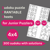 Fun 4x4 Sudoku with solutions for Junior Puzzlers