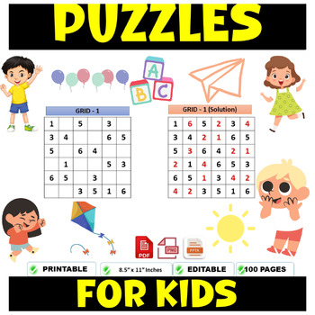 Preview of Fun Activities For Kids Mazes, Sudoko, Dot to Dot, Crossword, Word Search BUNDLE