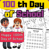 Fun Activities with Worksheets for Kindergarten 100th Day 