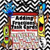 Fun Adding Fractions Task Cards (Monsters Version) Back to School