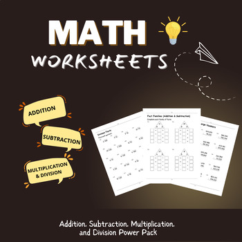 Preview of Fun Addition, Subtraction, Multiplication, Division Practice Worksheets