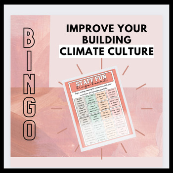 Preview of Fun BINGO for Staff - Improve Teacher Morale & Climate Culture