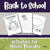 Fun Back to School Activities for Speech Therapy