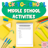 Fun Back to School and First Day of Middle School Activities