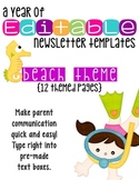 Editable Newsletter Templates (12 included): Fun Beach Theme